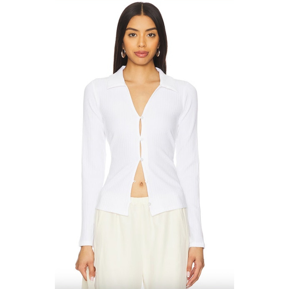 SANCTUARY Top Size L NEW White Daydreamer Knit Shirt Tee Long Sleeve